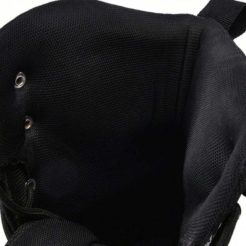 Gros plan sur l’intérieur d’une rangers homme militaire montrant un tissu résistant et respirant pour un confort optimal en usage prolongé