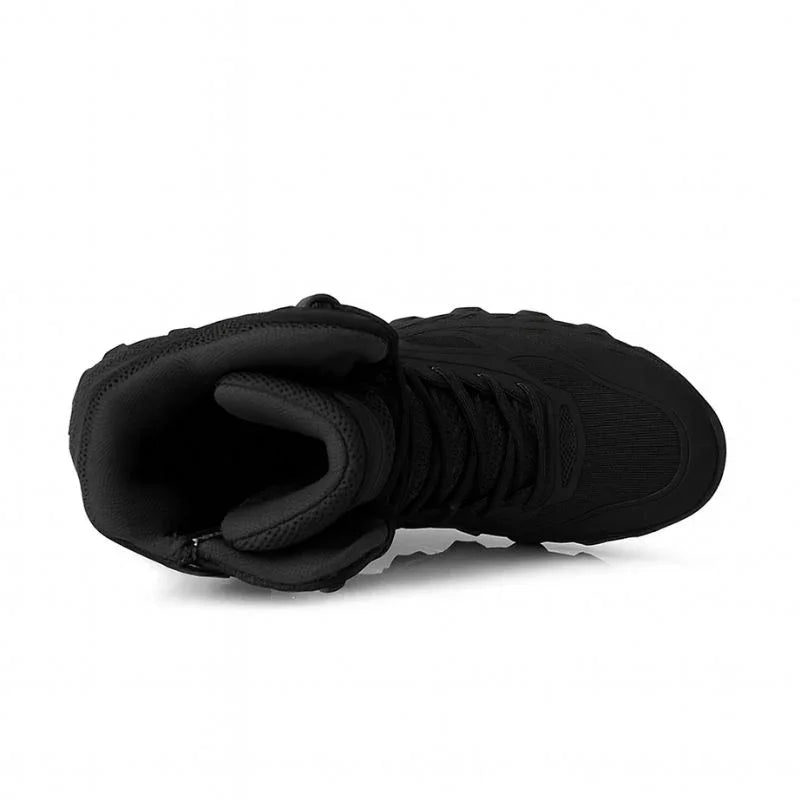 Chaussure militaire rangers noire vue du dessus avec semelle intérieure rembourrée