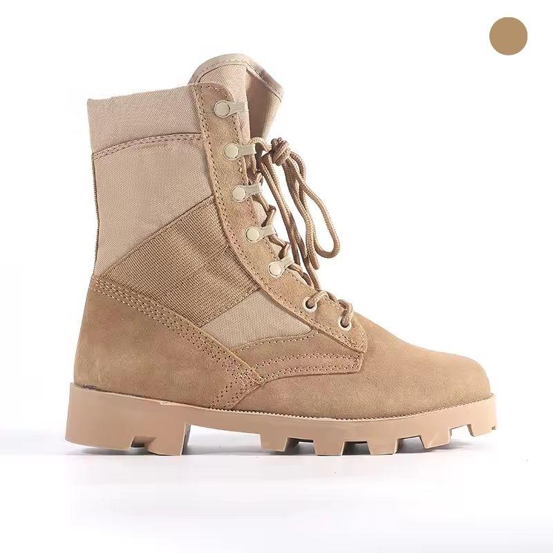 Chaussure rangers femme beige vue de côté avec lacets et semelle crantée