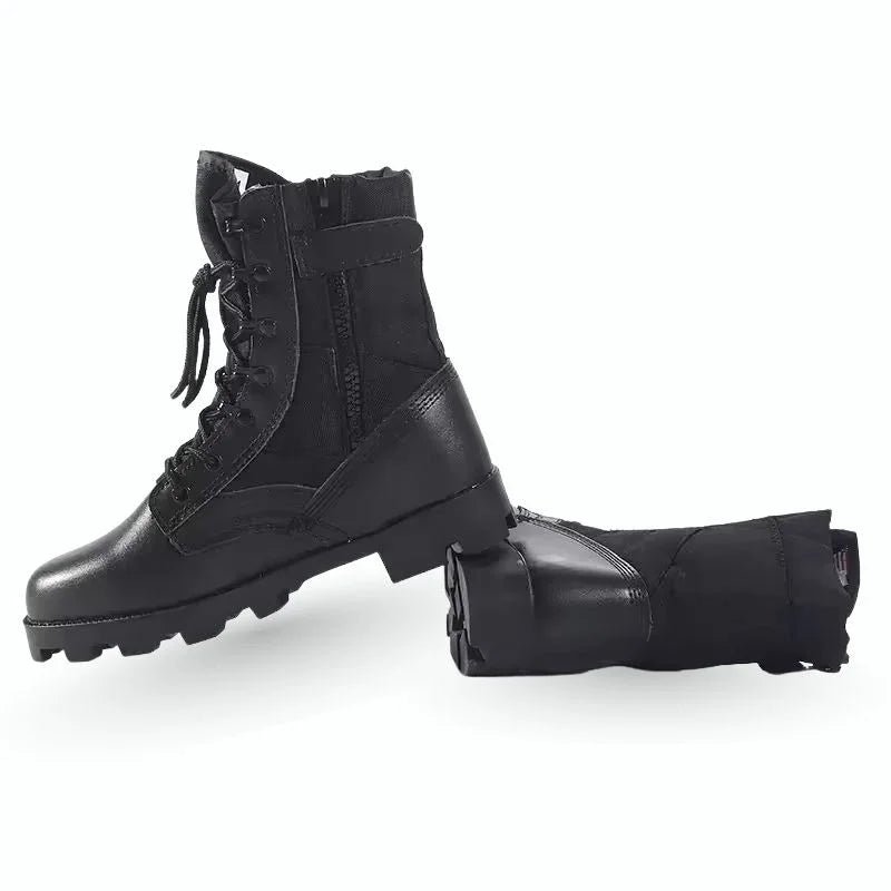 Chaussure rangers noire pour femme avec zip latéral, modèle plié pour montrer sa souplesse