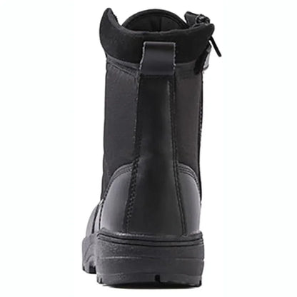 Chaussure d'intervention noire pour homme, vue arrière montrant le talon et la languette de traction