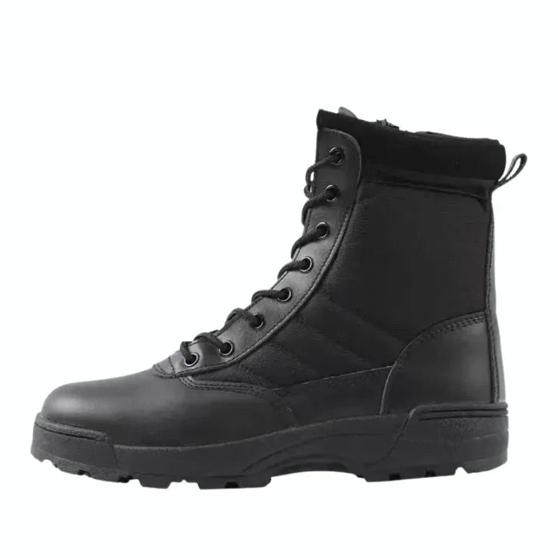 Chaussure d'intervention noire pour homme, vue latérale gauche, modèle montante