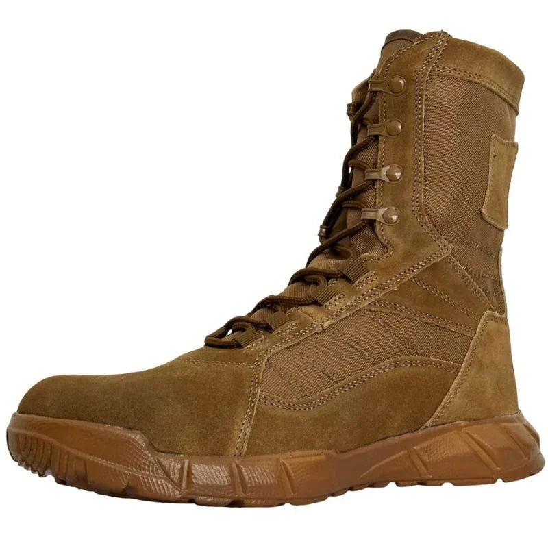 Chaussures rangers cuir femme camel en suédine avec semelle crantée, vue trois quarts