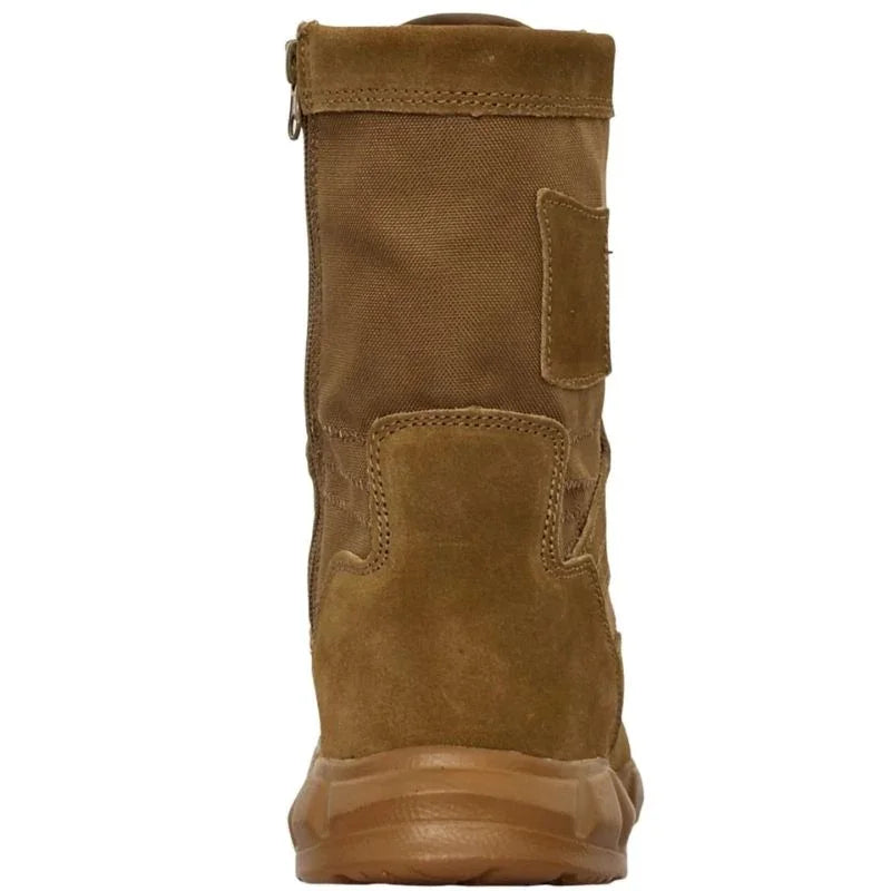 Chaussures rangers cuir femme camel en suédine, vue arrière montrant le renfort de talon