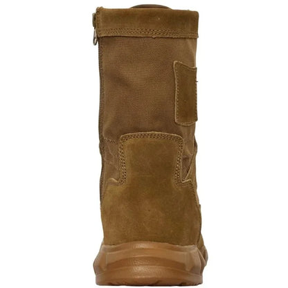 Chaussures rangers cuir femme camel en suédine, vue arrière montrant le renfort de talon