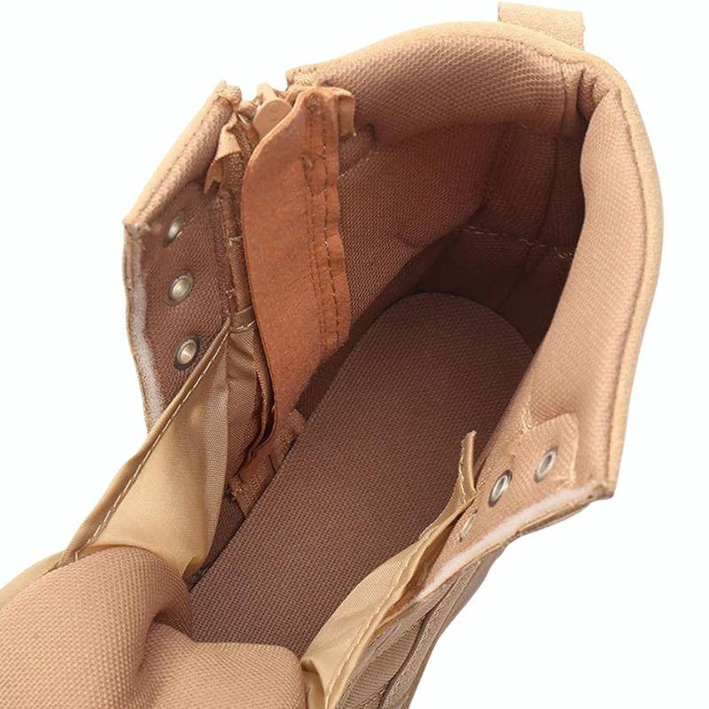 Vue intérieure d’une botte style rangers femme beige avec doublure rembourrée pour un confort optimal au quotidien